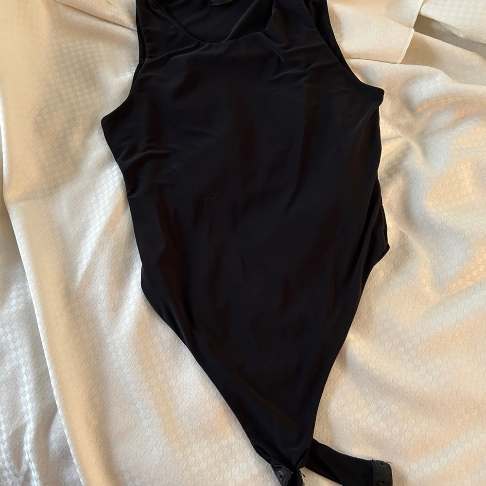 Pretty Little Thing Black Bodysuit Scoop Neck